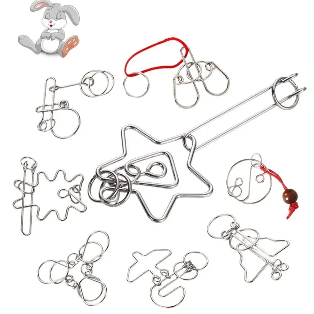3D Metal Puzzle IQ Mind Teaser - Kong Ming Lock Interlocking Game for Adults and Children