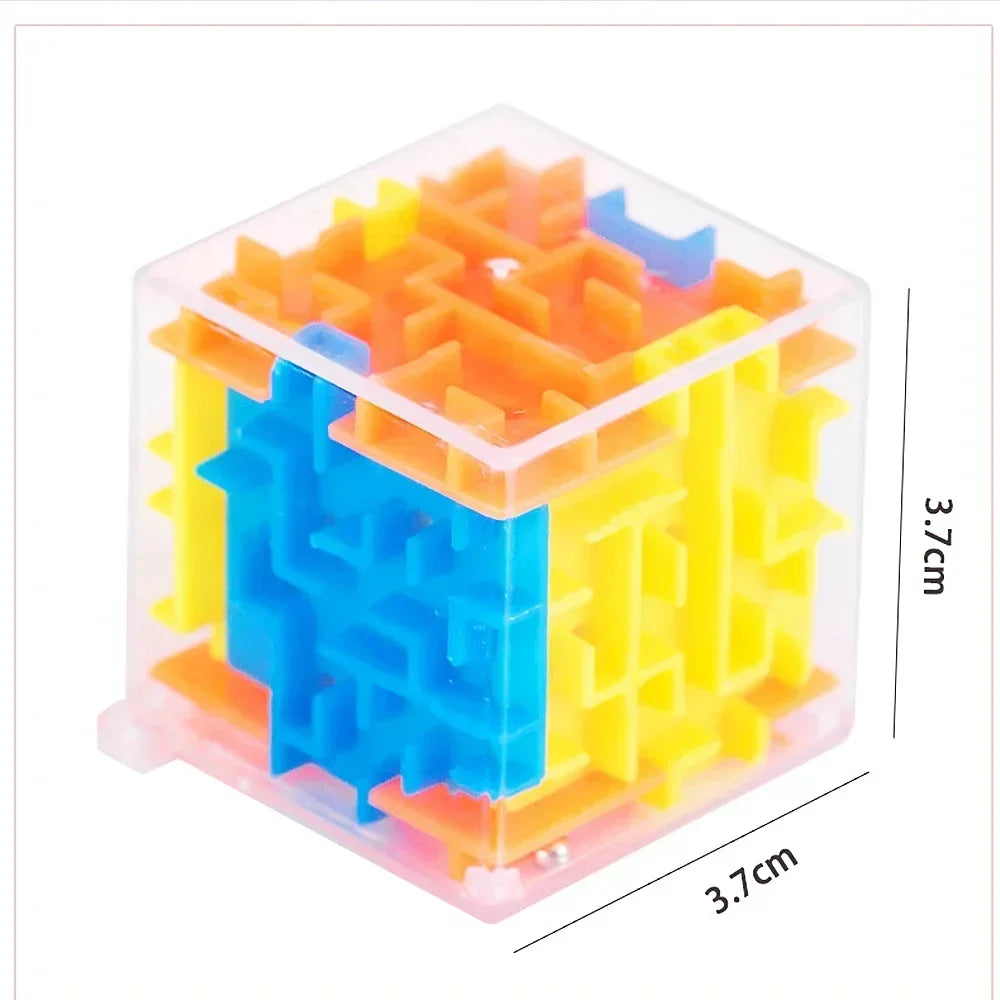 3D Maze Magic Cube Six-Sided Transparent Puzzle Speed Cube Rolling Ball Magic Cubes Maze Toys for Gift Stress Reliever Toys