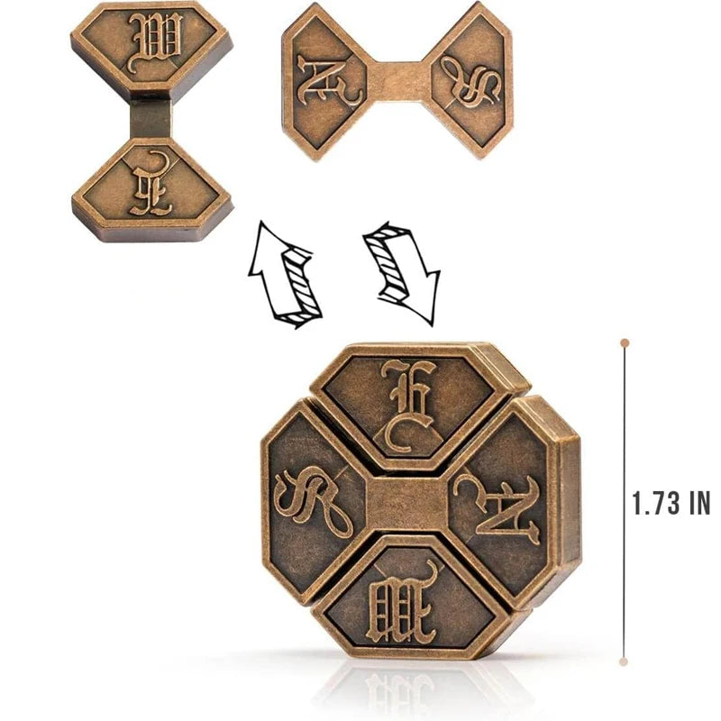 Metal Puzzle Brain Teaser IQ Test - Educational Mind Challenge for Adults and Children