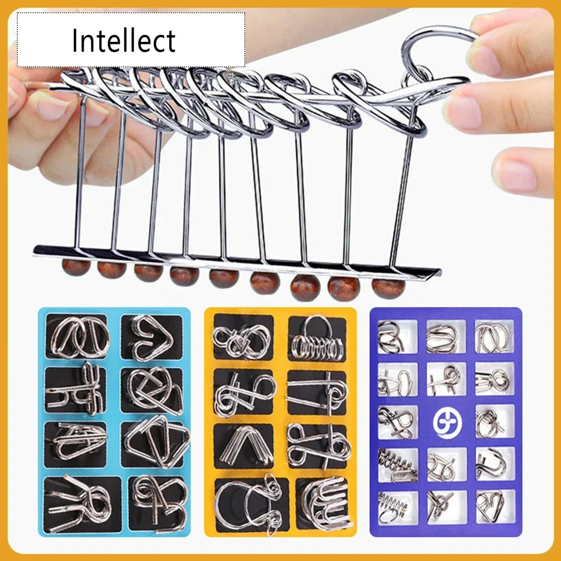 Intelligent Metal Chinese Ring Puzzle - Brain Teaser IQ Game for All Ages