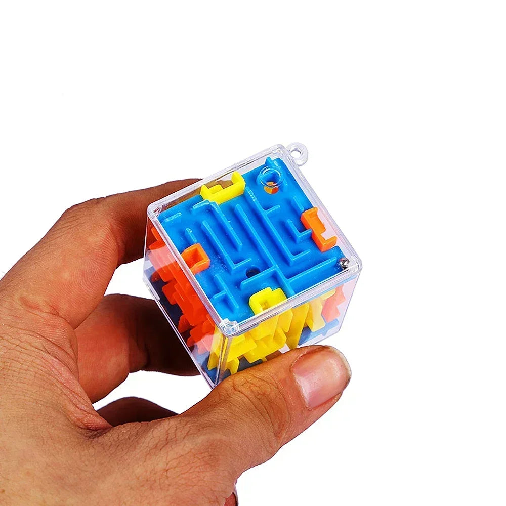 3D Maze Magic Cube Six-Sided Transparent Puzzle Speed Cube Rolling Ball Magic Cubes Maze Toys for Gift Stress Reliever Toys