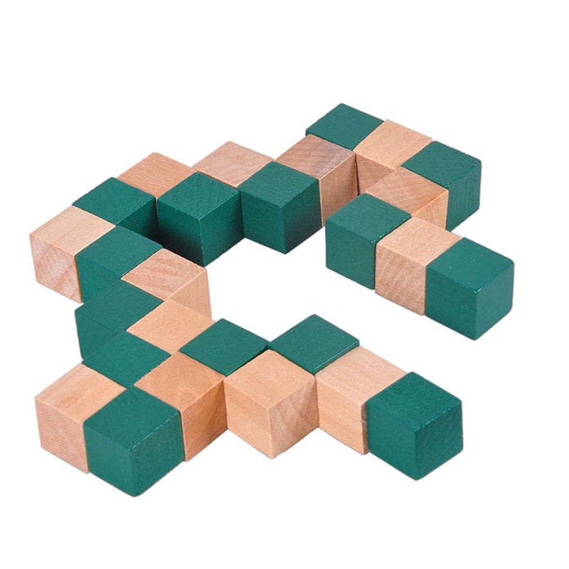 IQ Puzzle Wooden Dragon Tail Magic Cube - 3D Shapes Jigsaw Puzzle for Adults and Children, Intelligence Brain Teaser Toy