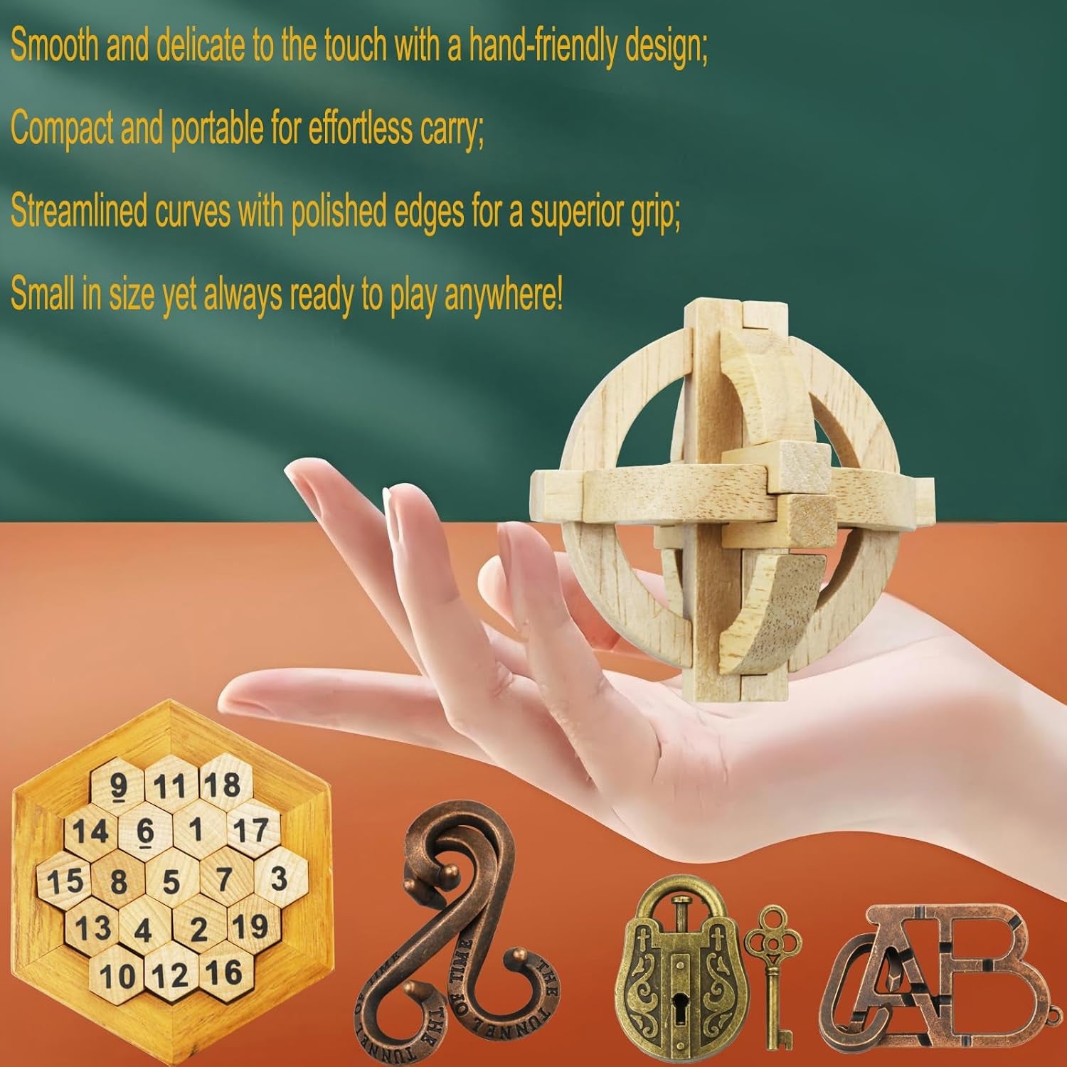 12 Pcs Wooden Brain Teaser Puzzle and Metal 3D Unlock Interlocking Jigsaw Educational Toy for Kids and Adults Brain Games Durable Easy to Assemble Birthday Gifts Educational Toys