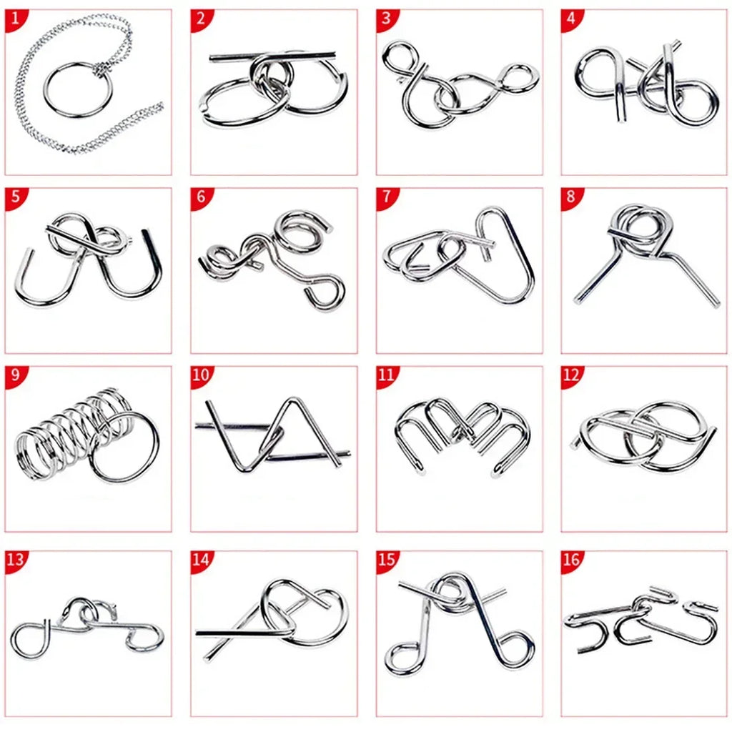 Intelligent Metal Chinese Ring Puzzle - Brain Teaser IQ Game for All Ages