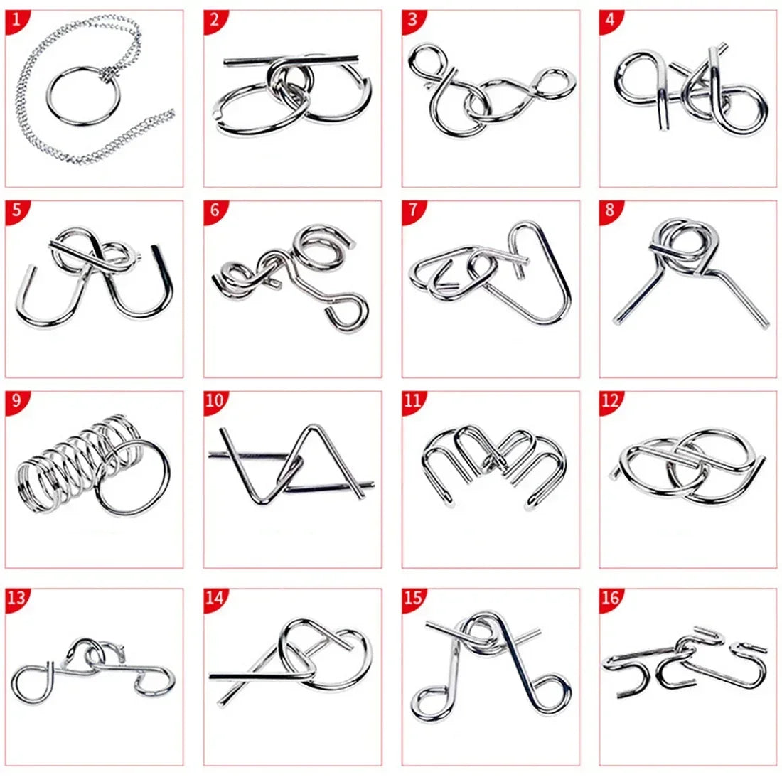 Intelligent Metal Chinese Ring Puzzle - Brain Teaser IQ Game for All Ages