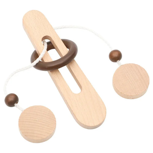3D Wooden Interlocking Ring Puzzle - Logic and Spatial Thinking Development Game for All Ages