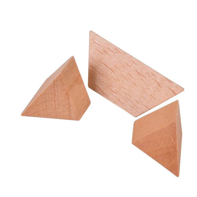 Pyramid Puzzle IQ Wooden Kong Ming Lock - Luban Toys Brain Teaser 3D Puzzle