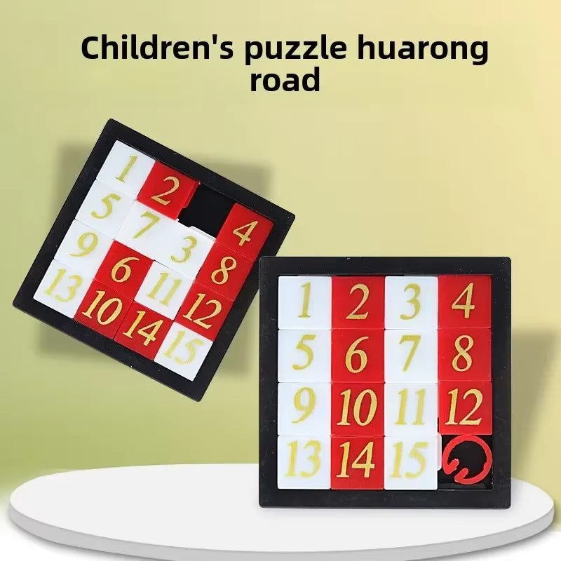 Sliding Number Puzzle Early Educational Math Toy Huarong Road Brain Teaser Test Montessori Educational Toy Sliding Puzzle Toy