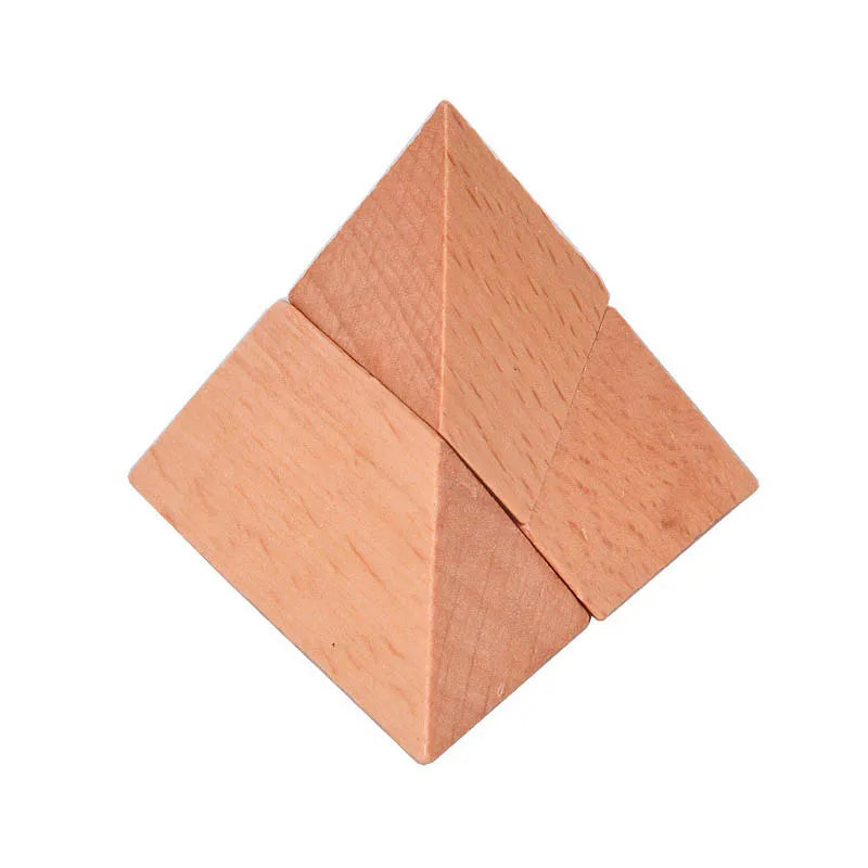 Pyramid Puzzle IQ Wooden Kong Ming Lock - Luban Toys Brain Teaser 3D Puzzle