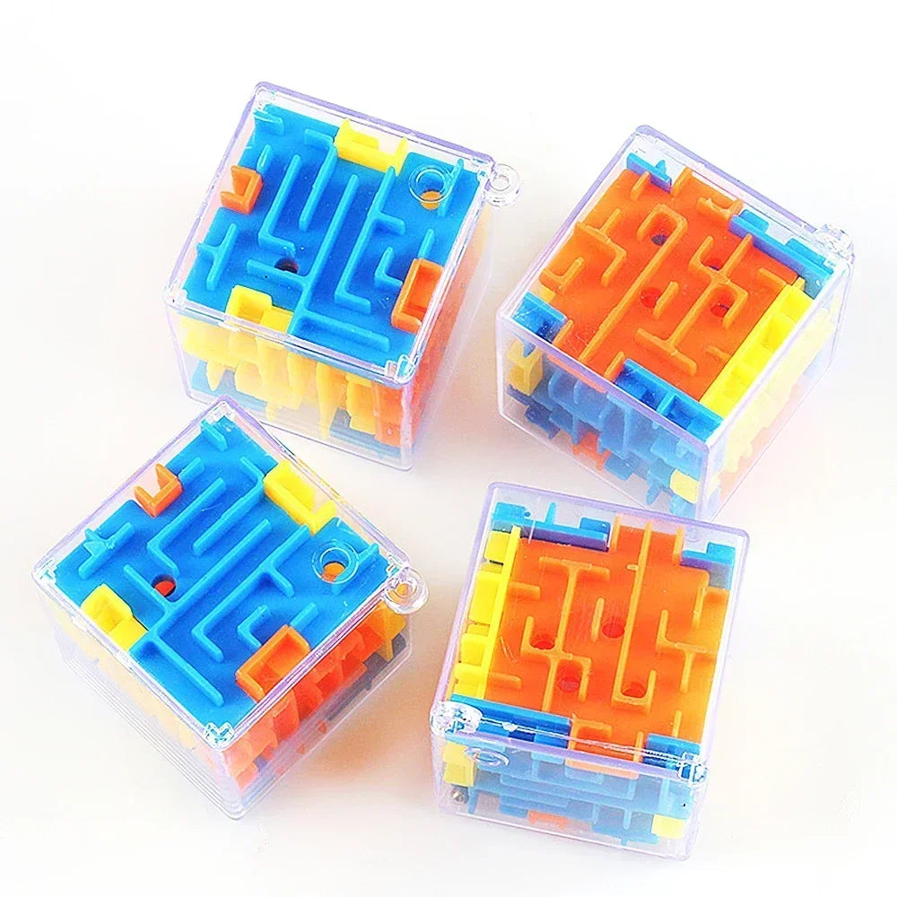 3D Maze Magic Cube Six-Sided Transparent Puzzle Speed Cube Rolling Ball Magic Cubes Maze Toys for Gift Stress Reliever Toys