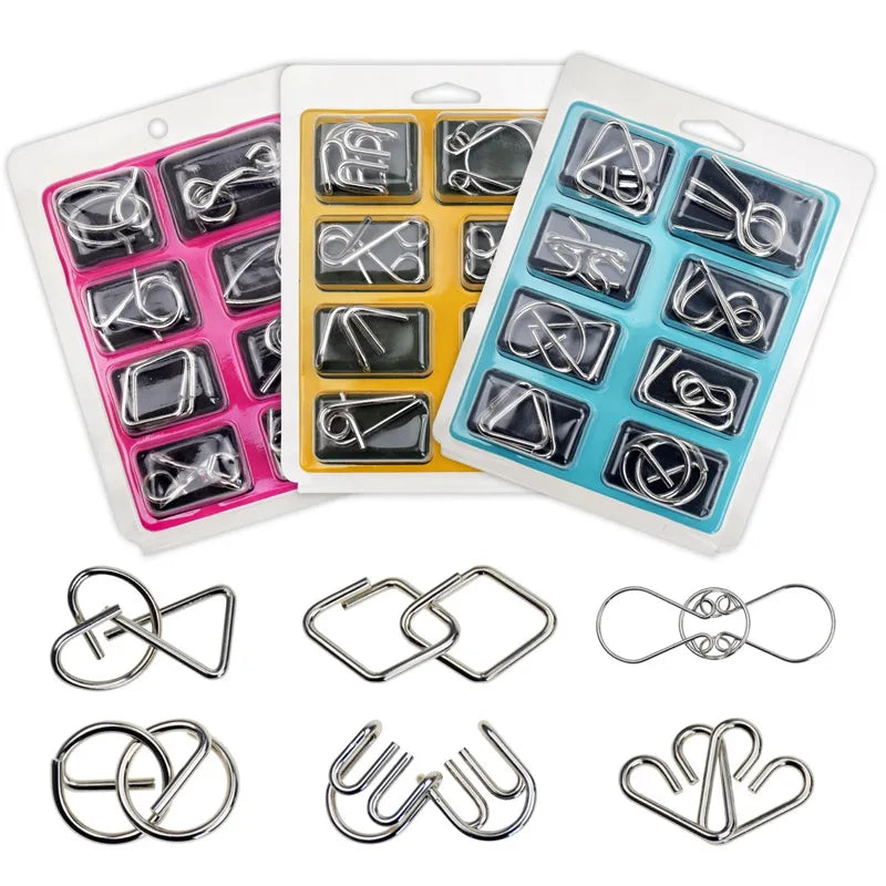 Materials Metal 3D Montessori Puzzle Wire Difficult Disentanglement Iron Brain Teaser IQ Test Toys Juegos De Ingenio Y Habilidad