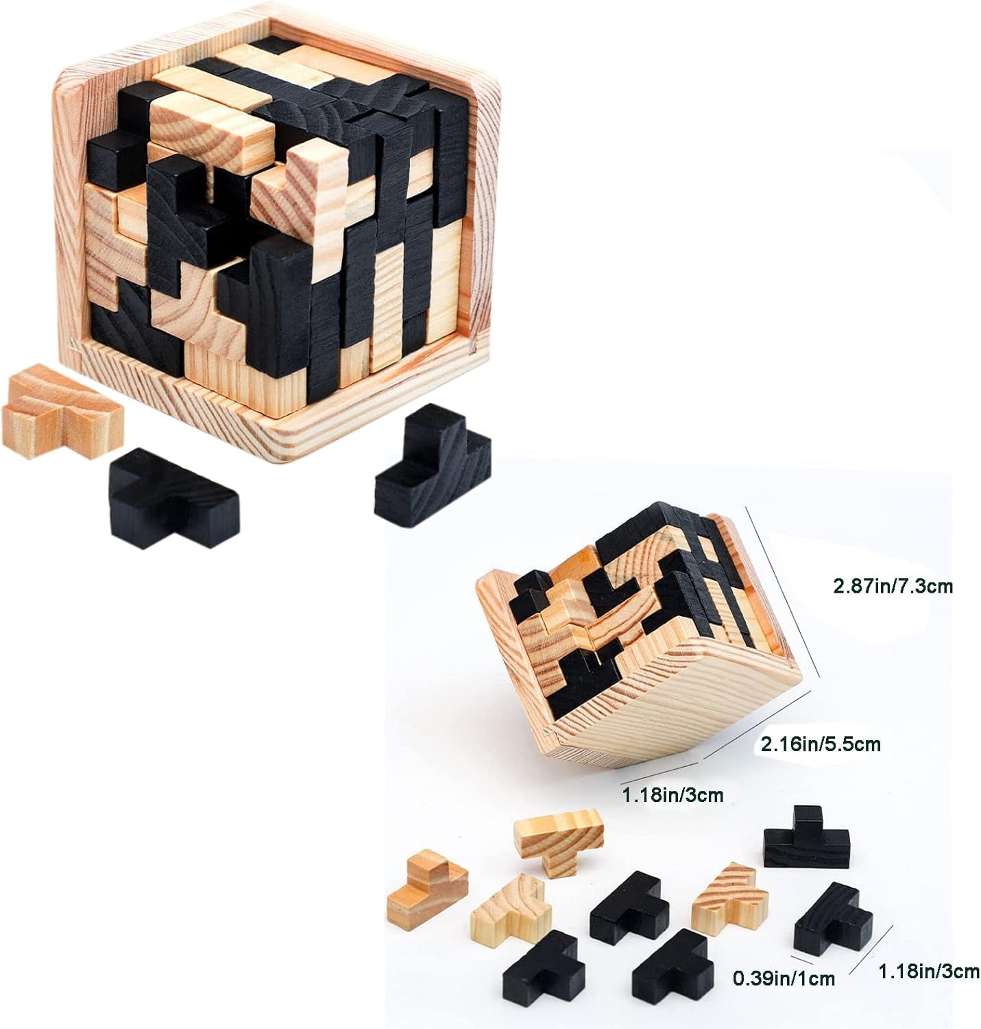 12 Pcs Wooden Brain Teaser Puzzle and Metal 3D Unlock Interlocking Jigsaw Educational Toy for Kids and Adults Brain Games Durable Easy to Assemble Birthday Gifts Educational Toys