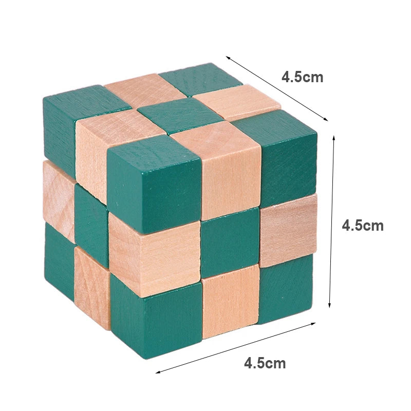 IQ Puzzle Wooden Dragon Tail Magic Cube - 3D Shapes Jigsaw Puzzle for Adults and Children, Intelligence Brain Teaser Toy
