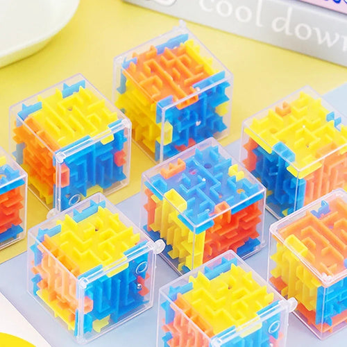 3D Maze Magic Cube Six-Sided Transparent Puzzle Speed Cube Rolling Ball Magic Cubes Maze Toys for Gift Stress Reliever Toys