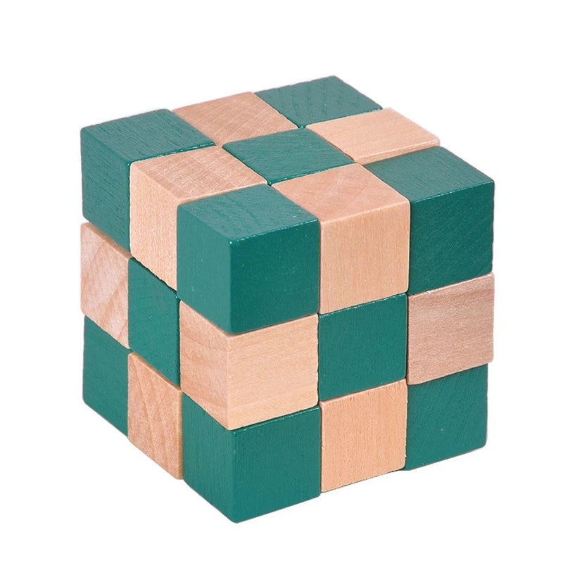 IQ Puzzle Wooden Dragon Tail Magic Cube - 3D Shapes Jigsaw Puzzle for Adults and Children, Intelligence Brain Teaser Toy