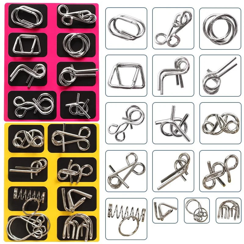 Materials Metal 3D Montessori Puzzle Wire Difficult Disentanglement Iron Brain Teaser IQ Test Toys Juegos De Ingenio Y Habilidad