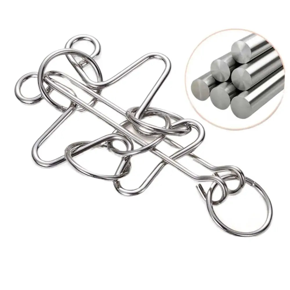 3D Metal Puzzle IQ Mind Teaser - Kong Ming Lock Interlocking Game for Adults and Children