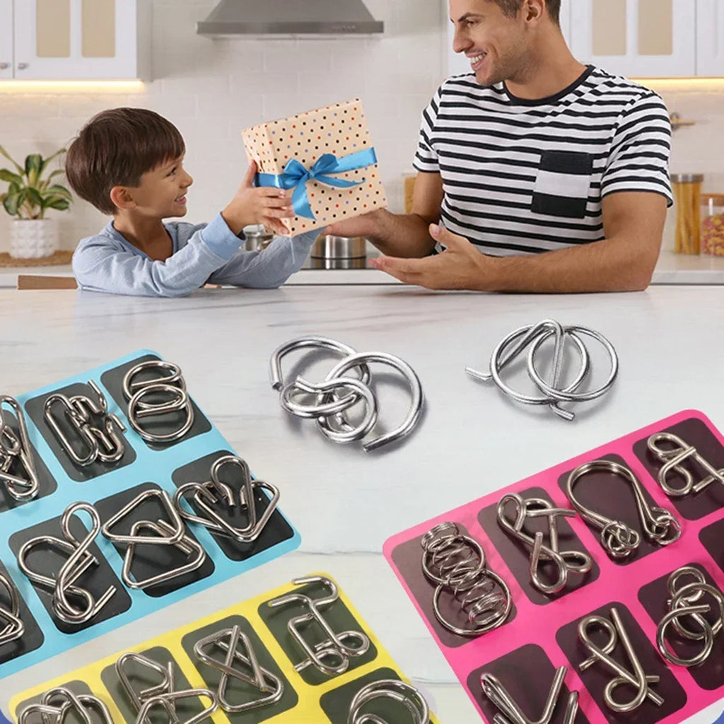Intelligent Metal Chinese Ring Puzzle - Brain Teaser IQ Game for All Ages