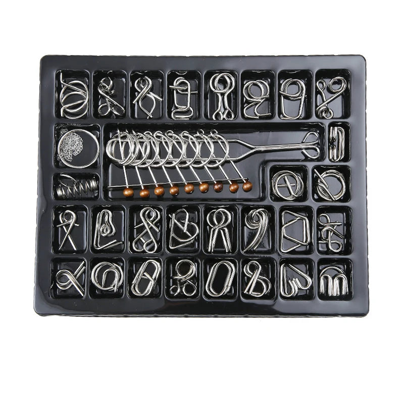Materials Metal 3D Montessori Puzzle Wire Difficult Disentanglement Iron Brain Teaser IQ Test Toys Juegos De Ingenio Y Habilidad