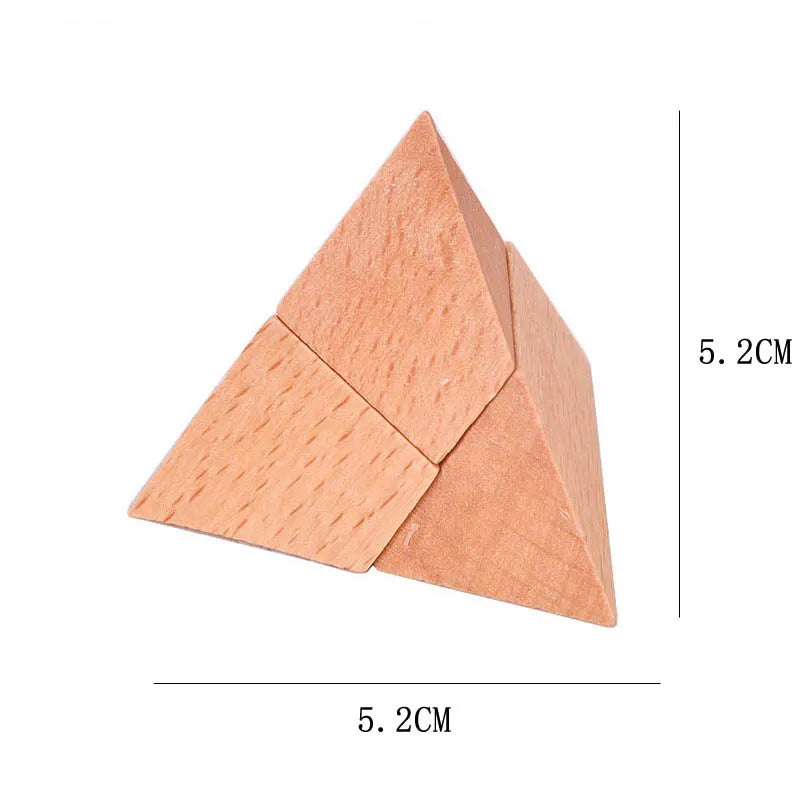 Pyramid Puzzle IQ Wooden Kong Ming Lock - Luban Toys Brain Teaser 3D Puzzle