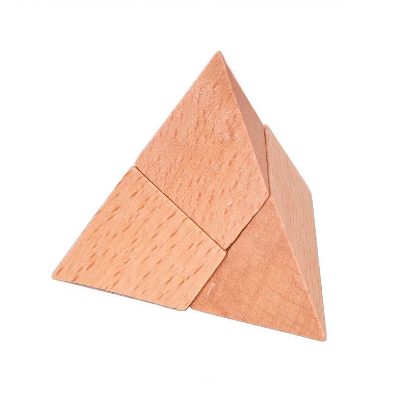 Pyramid Puzzle IQ Wooden Kong Ming Lock - Luban Toys Brain Teaser 3D Puzzle